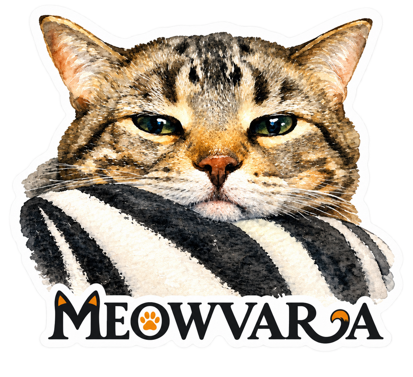 Sleepy tabby MEOWVARA artwork